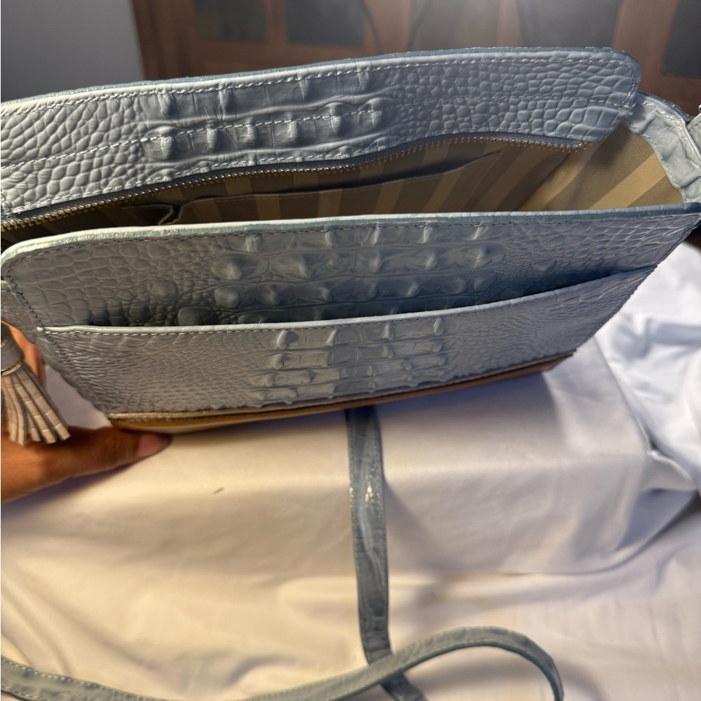 Brahmin Carrie Crossbody Sky Viognier Genuine Leather Bag NWOT - Picture 7 of 13